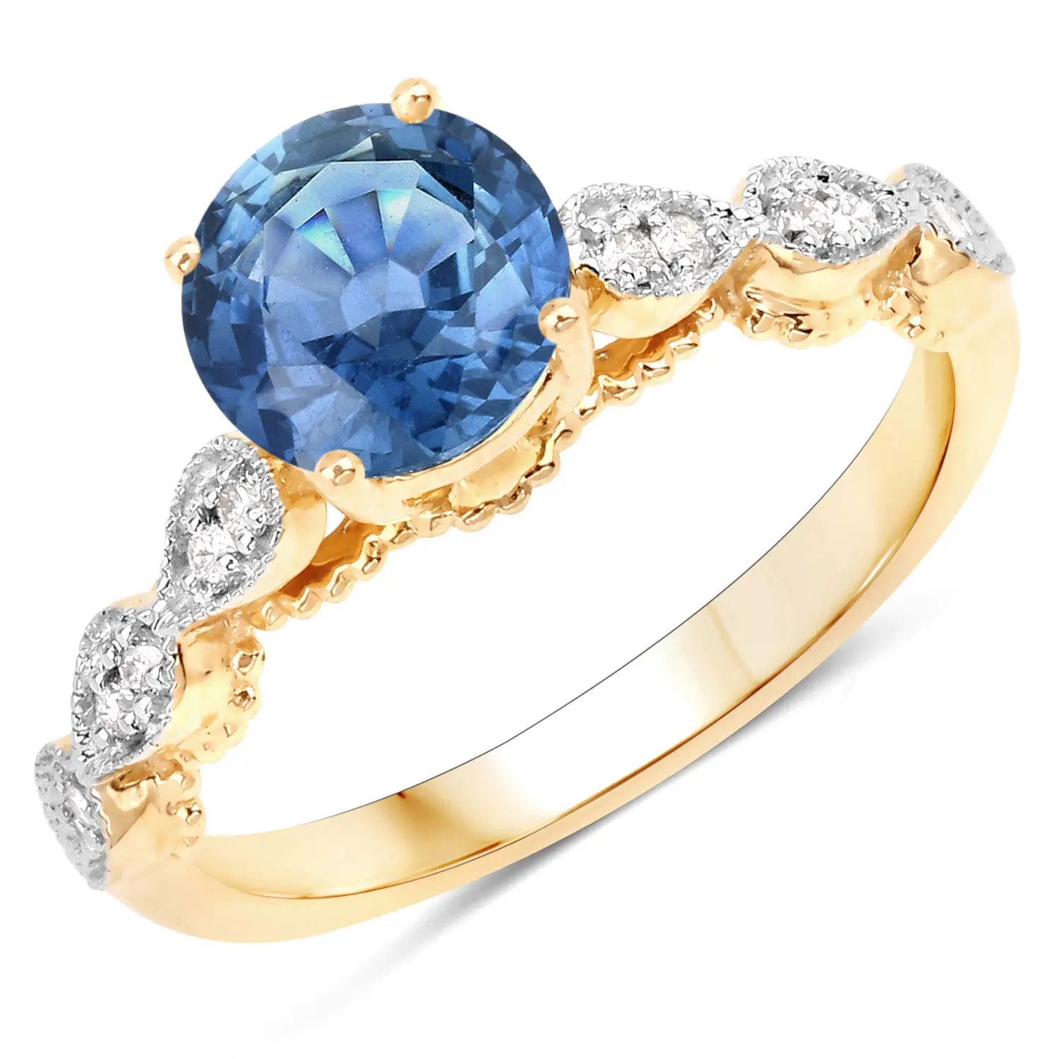 1.27ct Natural Blue Sapphire and Diamond Ring AG & CO Jewellery