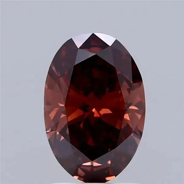 1.32ct oval lab grown diamond (colour fancy brown, clarity vs1, igi certified)