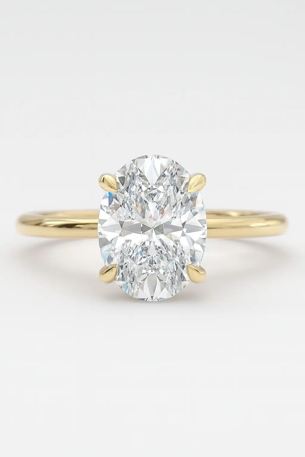 1.50ct oval solitaire lab grown diamond engagement ring 14k solid yellow gold ag & co jewellery