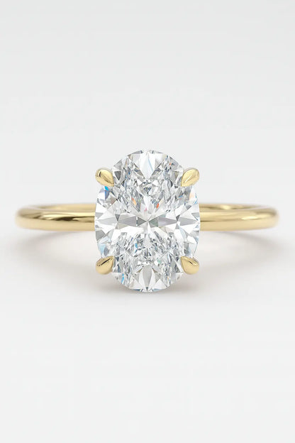 1.50CT Oval Solitaire Lab Grown Diamond Engagement Ring 14K Solid Yellow Gold AG & CO Jewellery