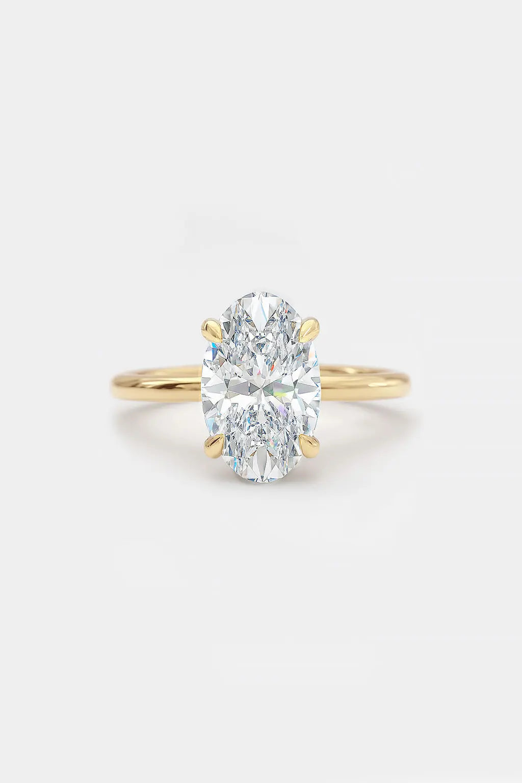 1.50CT Oval Solitaire Lab Grown Diamond Engagement Ring 14K Solid Yellow Gold AG & CO Jewellery