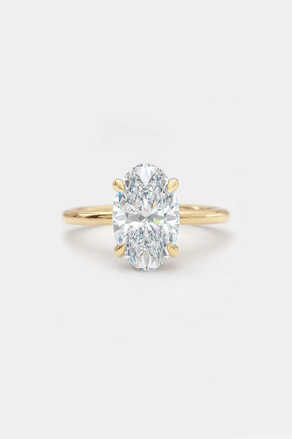 1.50CT Oval Solitaire Lab Grown Diamond Engagement Ring 14K Solid Yellow Gold AG & CO Jewellery
