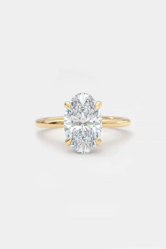 1.50CT Oval Solitaire Lab Grown Diamond Engagement Ring 14K Solid Yellow Gold AG & CO Jewellery