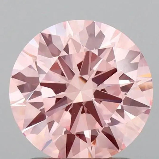 1.53 Carat Round Cut Fancy Pink AG & CO Jewellery