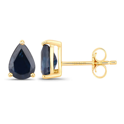1.60ct Natural Blue Sapphire Pear Earrings AG & CO Jewellery