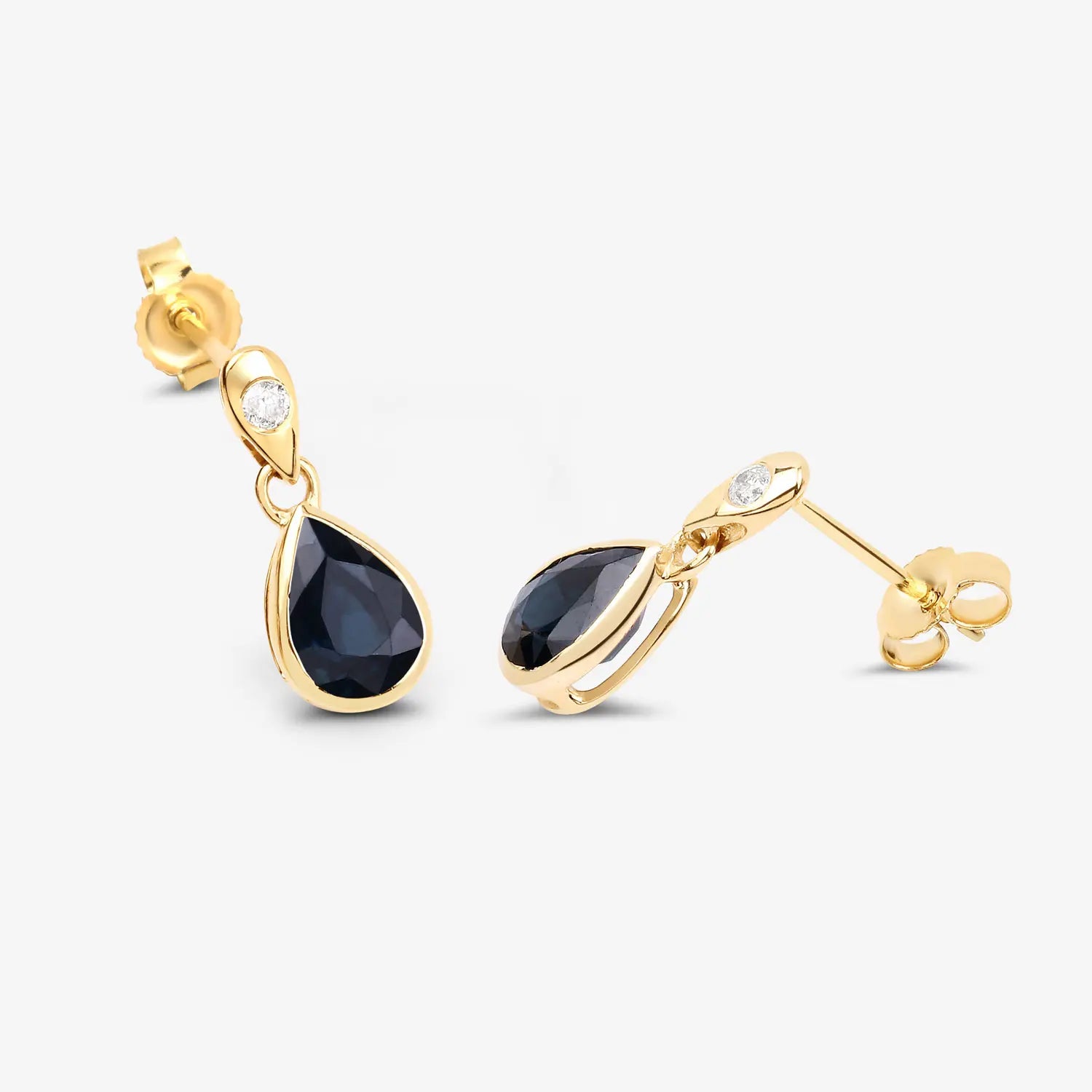 1.65ct Natural Blue Sapphire with Diamond Earrings AG & CO Jewellery