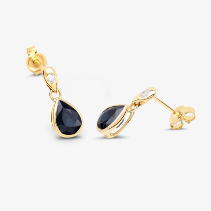 1.65ct Natural Blue Sapphire with Diamond Earrings AG & CO Jewellery
