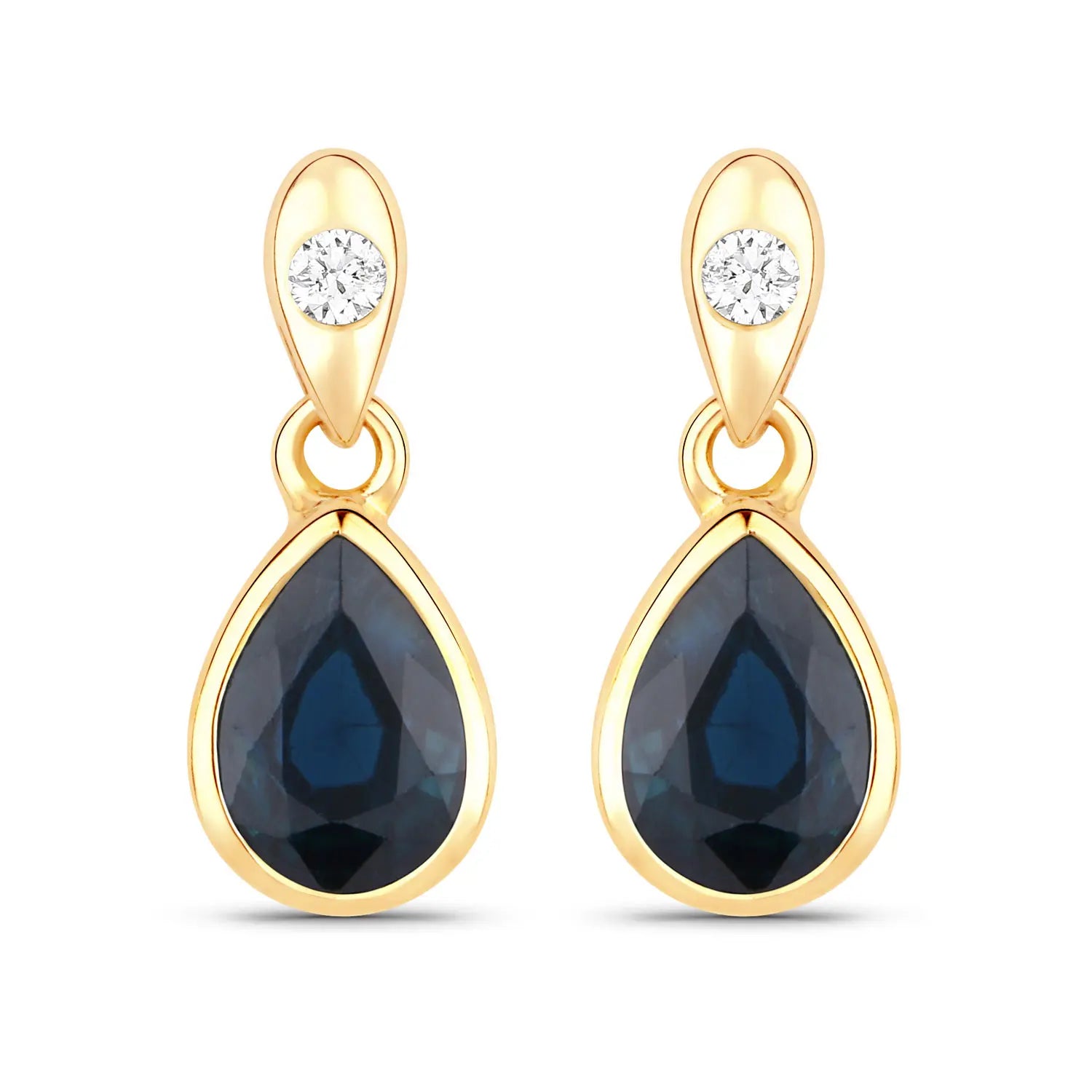 1.65ct Natural Blue Sapphire with Diamond Earrings AG & CO Jewellery