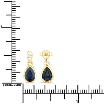 1.65ct Natural Blue Sapphire with Diamond Earrings AG & CO Jewellery