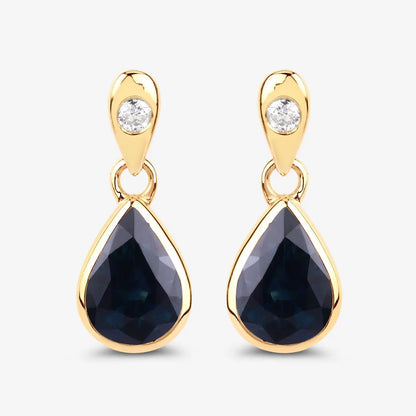 1.65ct Natural Blue Sapphire with Diamond Earrings AG & CO Jewellery