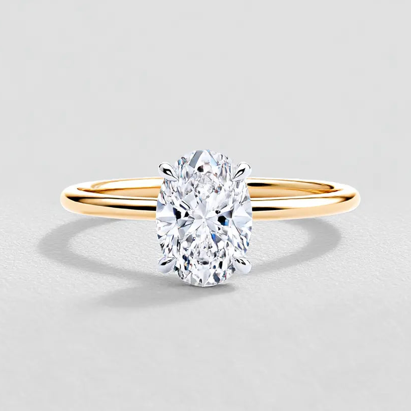 1.80ct oval solitaire lab grown diamond engagement ring 14k solid yellow gold ag & co jewellery