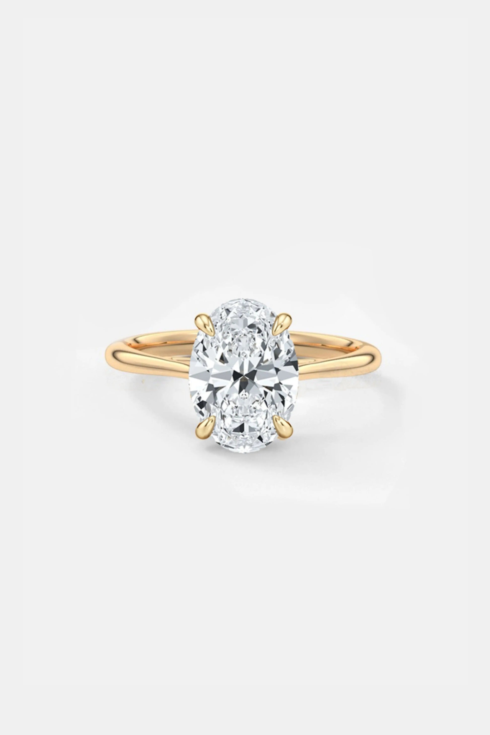 1.80CT Oval Solitaire Lab Grown Diamond Engagement Ring 14K Solid Yellow Gold AG & CO Jewellery