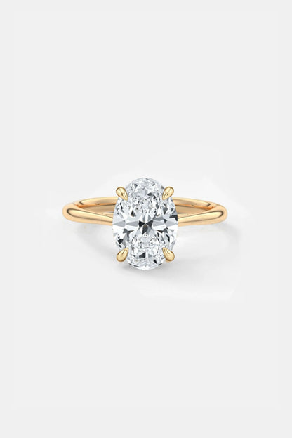 1.80CT Oval Solitaire Lab Grown Diamond Engagement Ring 14K Solid Yellow Gold AG & CO Jewellery