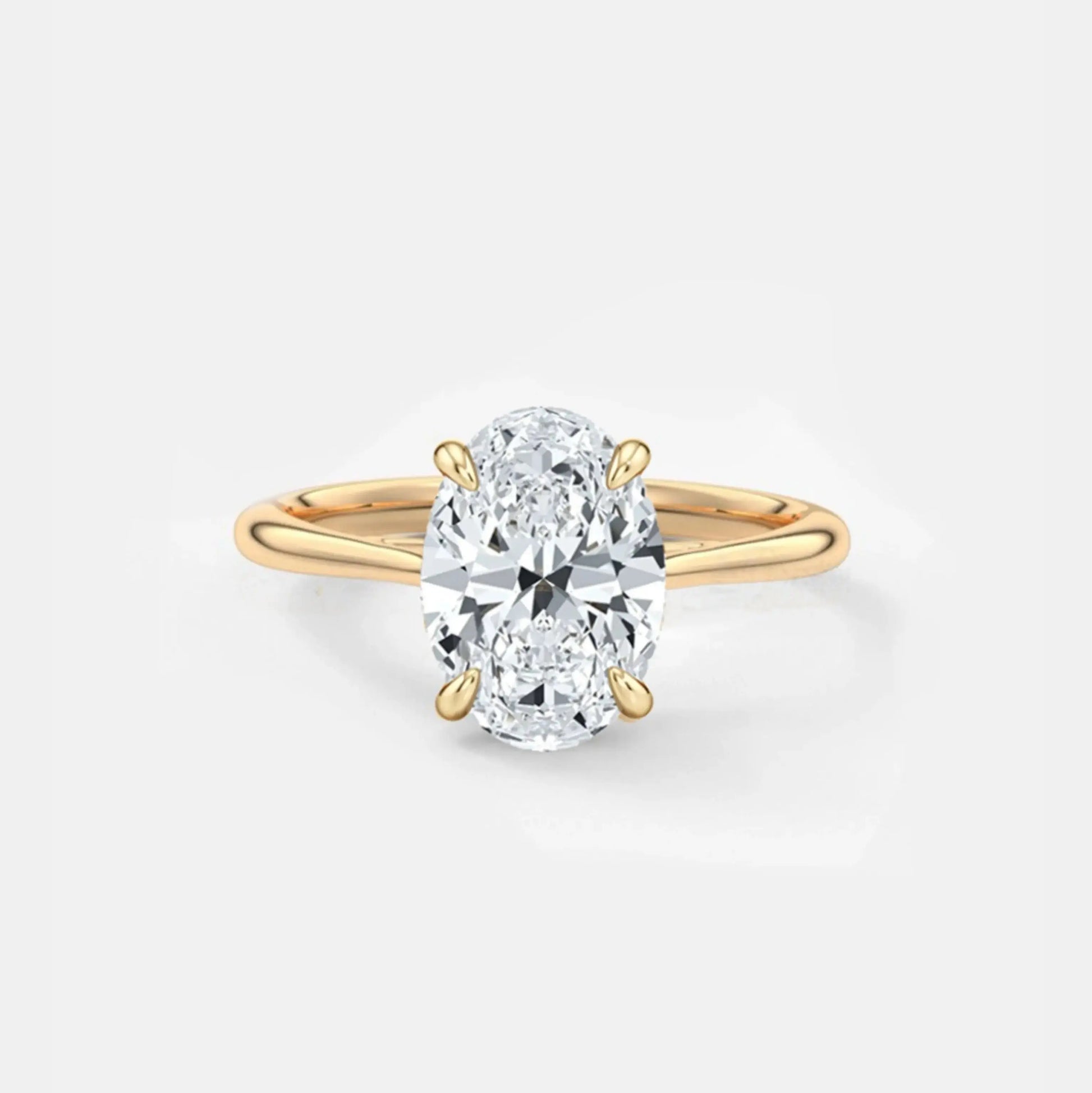 1.80CT Oval Solitaire Lab Grown Diamond Engagement Ring 14K Yellow Gold AG & CO Jewellery