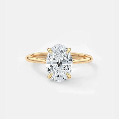 1.80CT Oval Solitaire Lab Grown Diamond Engagement Ring 14K Yellow Gold AG & CO Jewellery