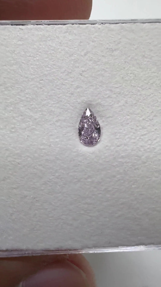 0.31ct Pear Natural Diamond (Colour Fancy Pink Purple, Clarity VS1, GIA Certified) AG & CO Jewellery