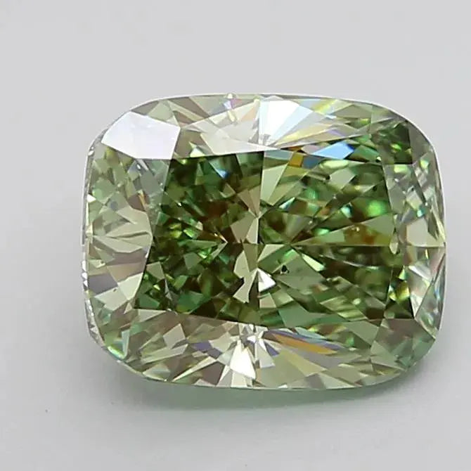 2.72ct elongated cushion brilliant lab grown diamond (colour fancy vivid green, clarity si1, igi certified) - ag & co jewellery