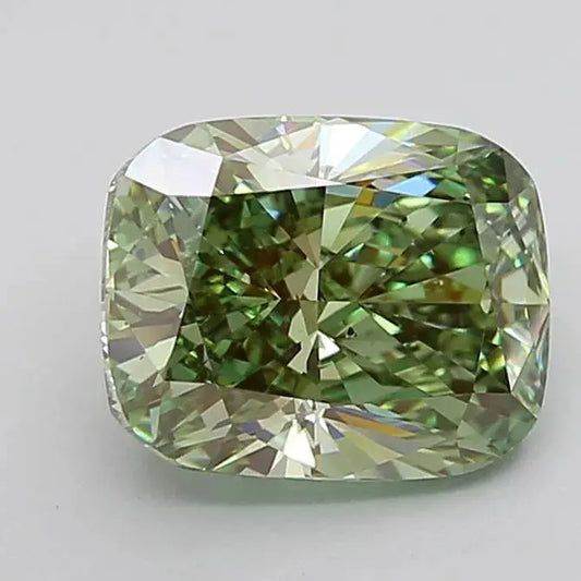 2.72ct Elongated Cushion brilliant Lab Grown Diamond (Colour Fancy Vivid Green, Clarity SI1, IGI Certified) - AG & CO Jewellery