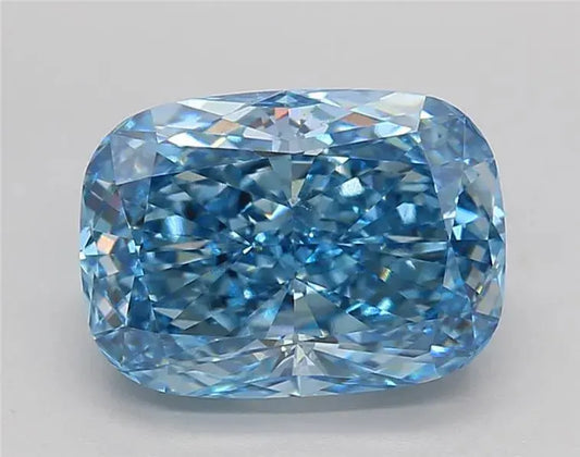 3.20ct Elongated Cushion brilliant Lab Grown Diamond (Colour Fancy Blue, Clarity VS1, Cut GD, IGI Certified) - AG & CO Jewellery