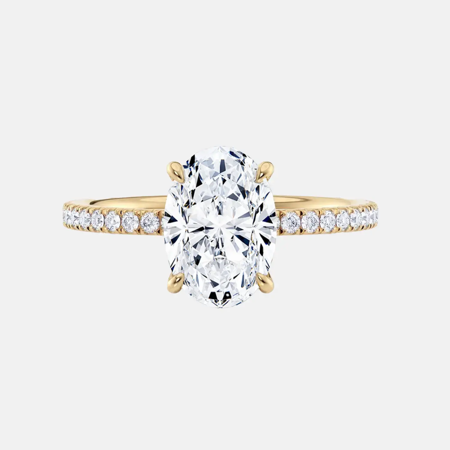 lucienne oval pavé solitaire engagement ring ag & co jewellery