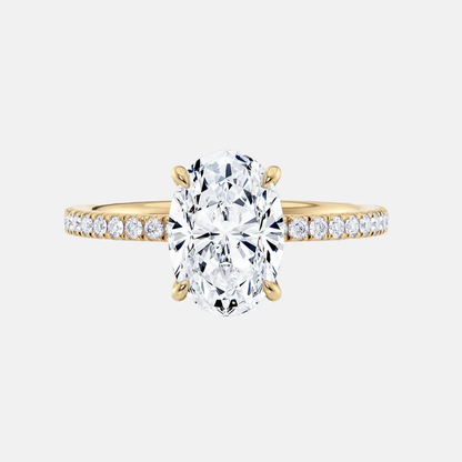 LUCIENNE oval pavé solitaire engagement ring AG & CO Jewellery