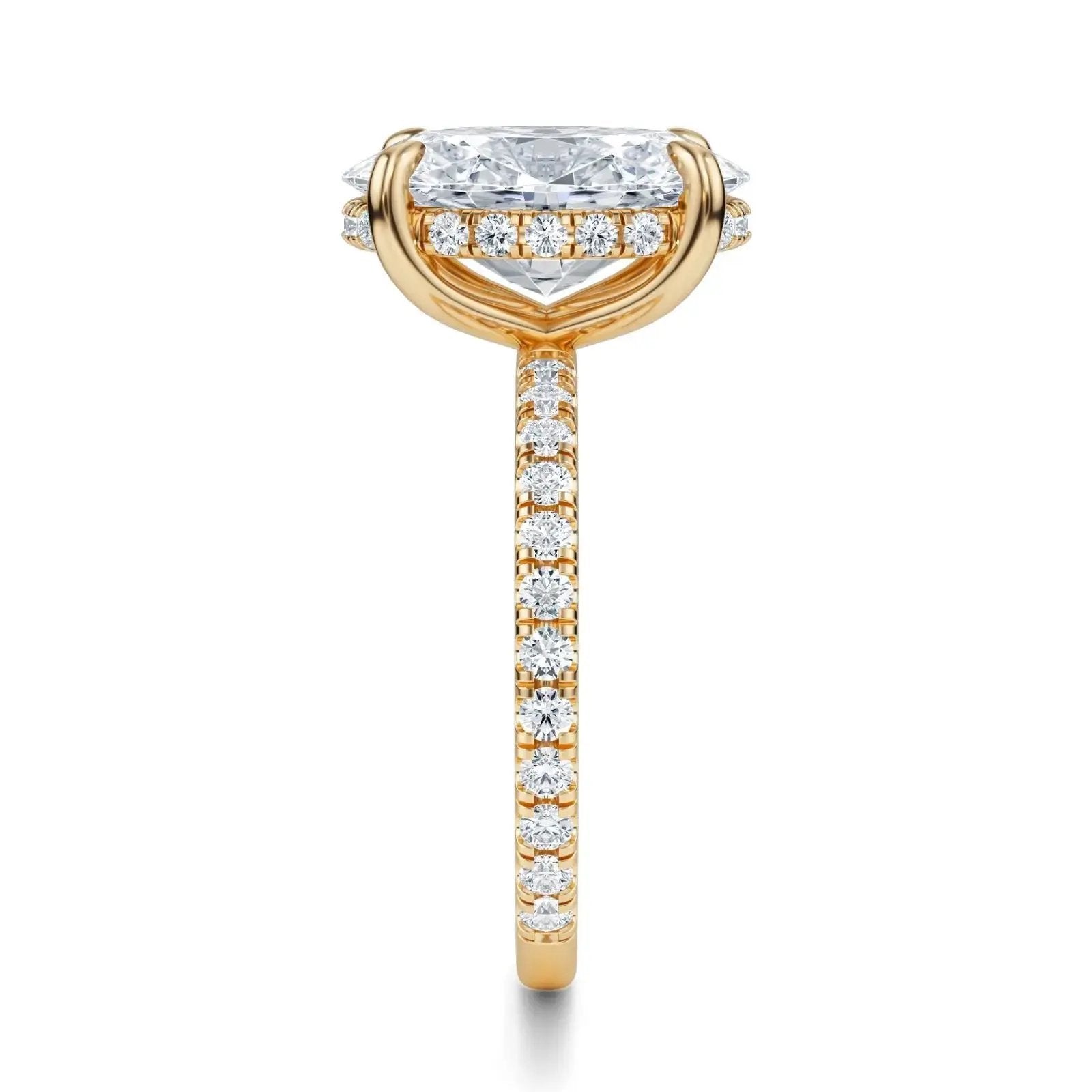 SOPHIE oval hidden halo pavé engagement ring AG & CO Jewellery