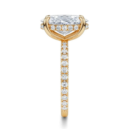 SOPHIE oval hidden halo pavé engagement ring AG & CO Jewellery