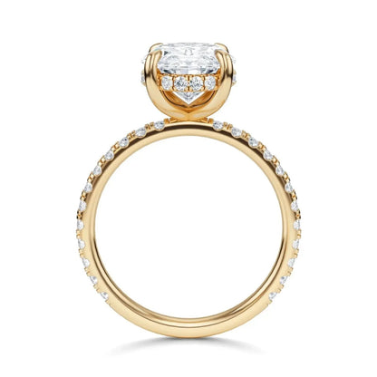 SOPHIE oval hidden halo pavé engagement ring AG & CO Jewellery