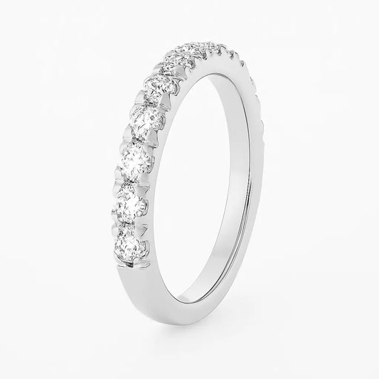 14k White Gold French-Set Diamond Anniversary Band (1 ctw, Lab-Grown) AG & CO Jewellery
