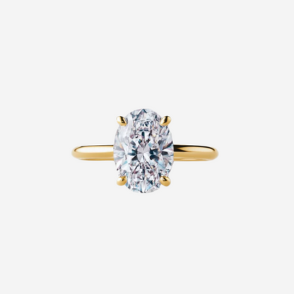 2.50CT Oval Solitaire Lab Grown Diamond Engagement Ring 14K Solid Gold AG & CO Jewellery