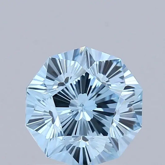 1.02ct Blue Decagon Brilliant Cut Starburst Concave Lab Grown Diamond - AG & CO Jewellery