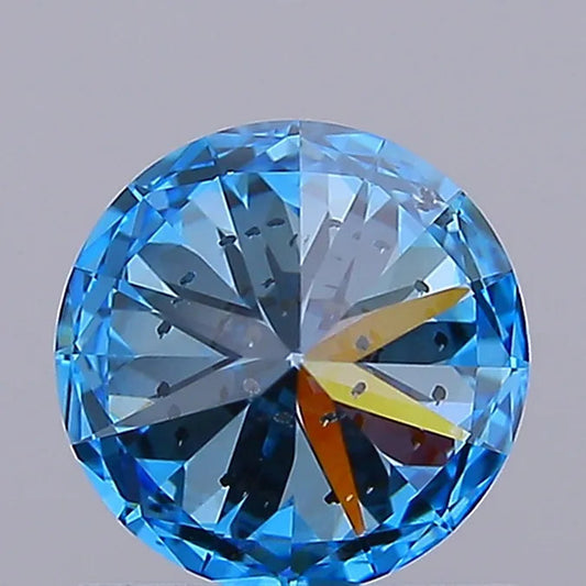 1.00ct Round Lab Grown Diamond (Colour Fancy Vivid Blue, Clarity VS2, Cut ID, IGI Certified) AG & CO Jewellery