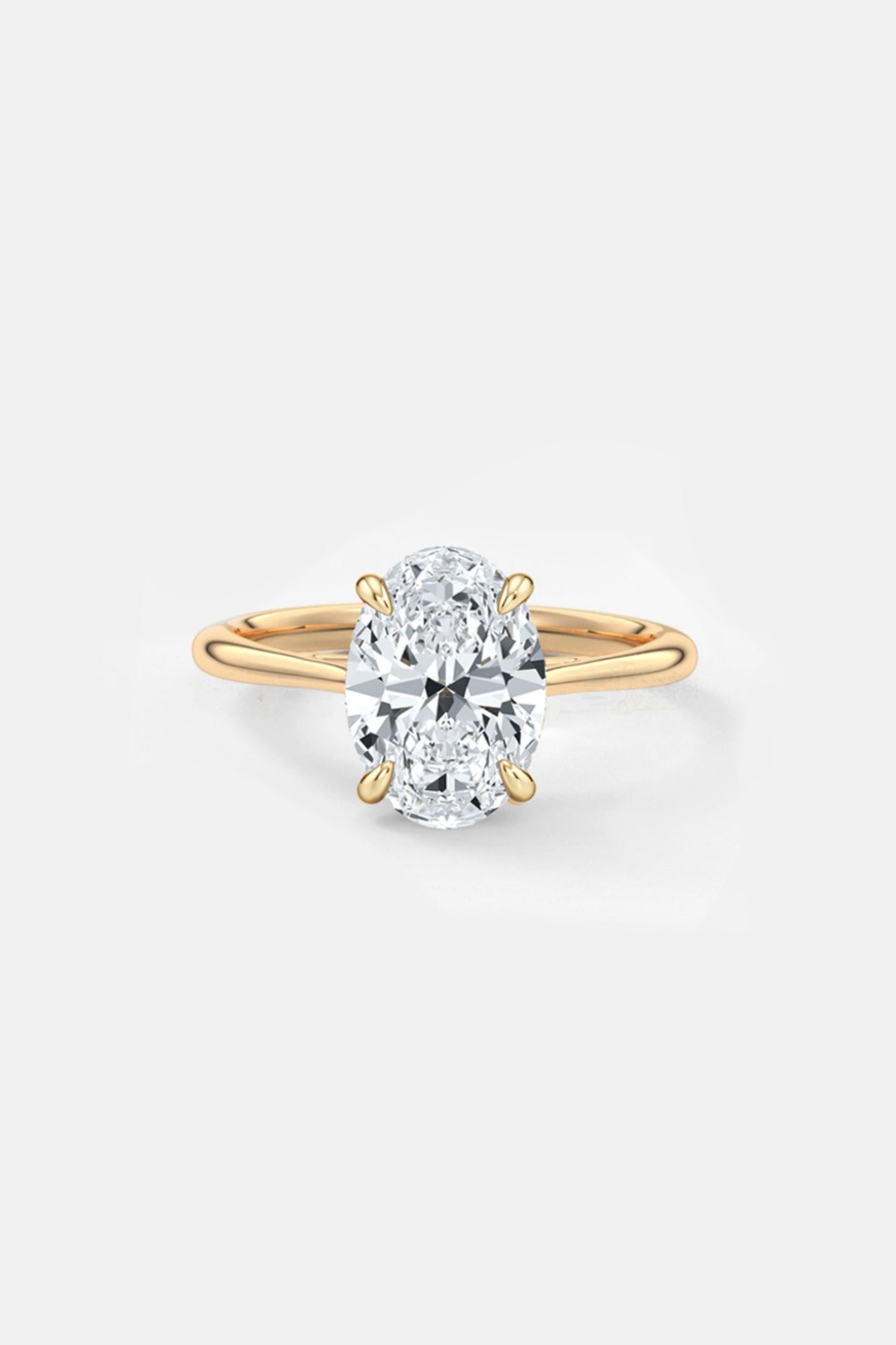 3.00CT Solitaire Lab Grown Diamond Engagement Ring 14K Solid Gold AG & CO Jewellery
