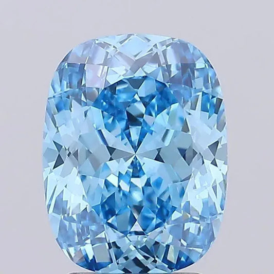 3.14ct Elongated Cushion Lab Grown Diamond (Colour Fancy Vivid Blue, Clarity VVS2, IGI Certified) - AG & CO Jewellery
