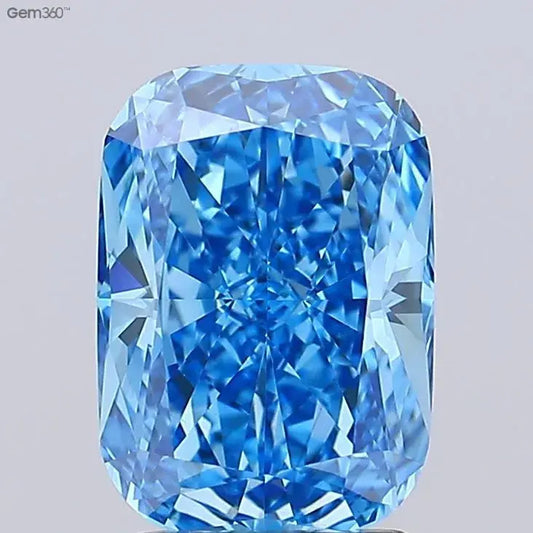 2.64ct Elongated Cushion modified Lab Grown Diamond (Colour Fancy Vivid Blue, Clarity VVS2, IGI Certified) - AG & CO Jewellery