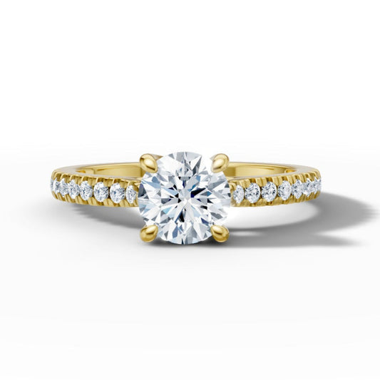 Charlene - Pavé Band Side Stone Engagement Ring AG & CO Jewellery