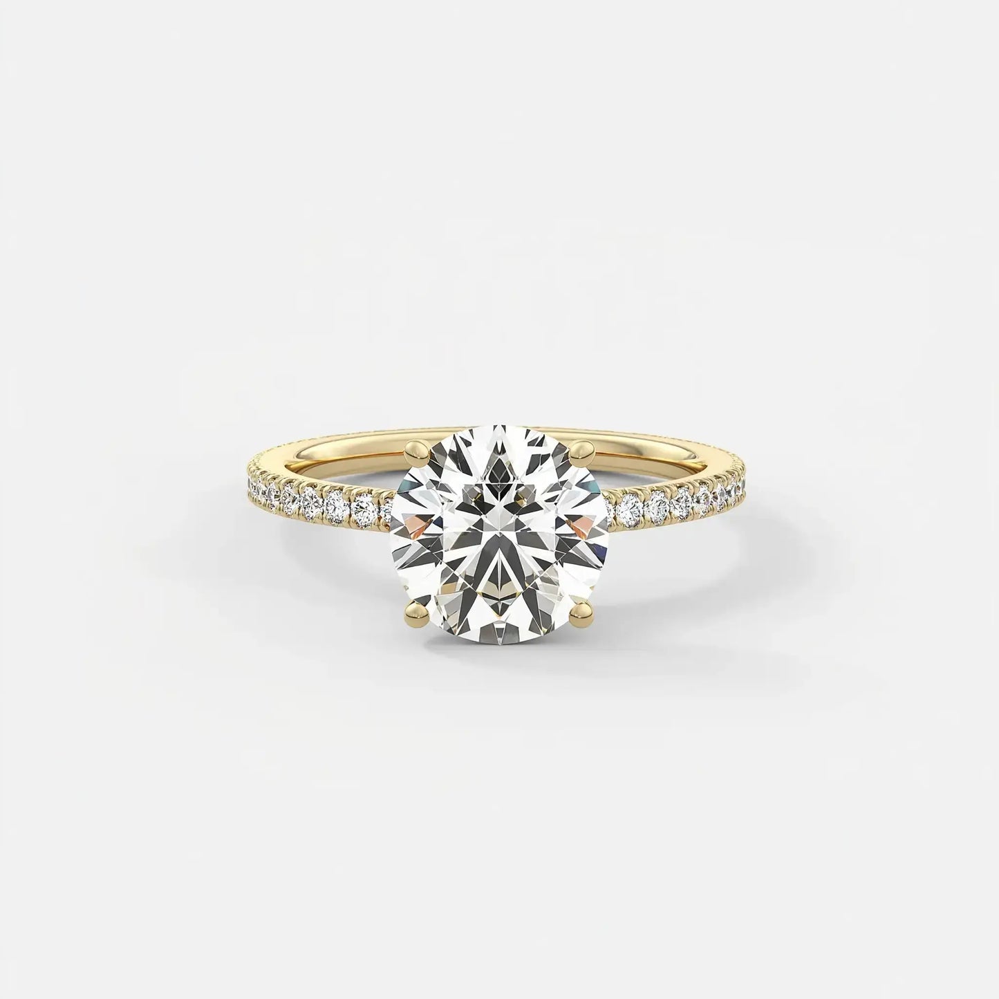 victoria - cathedral round diamond engagement ring with pavé band ag & co jewellery