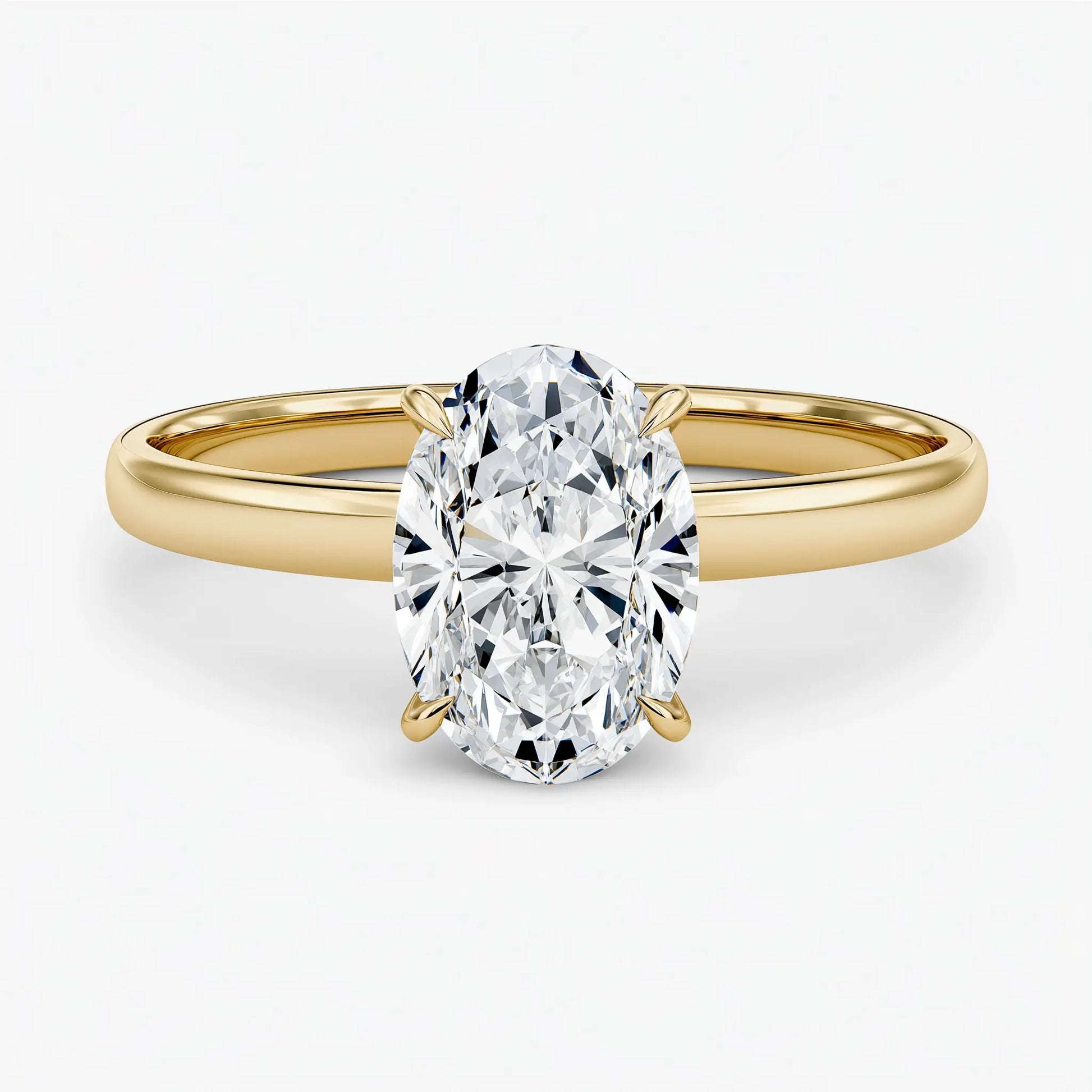 2.00 Carat Moissanite Oval Solitaire Diamond Ring with Hidden Halo AG & CO Jewellery