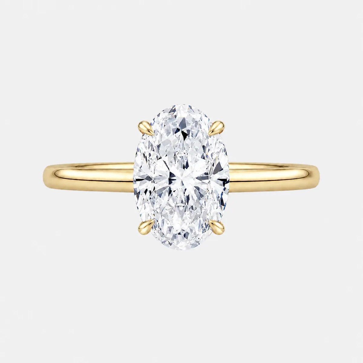 2.00CT Oval Lab Grown Diamond Solitaire Engagement Ring in 14K Gold AG & CO Jewellery
