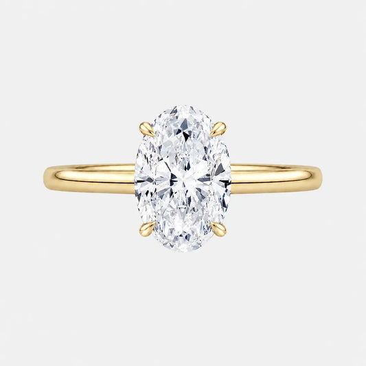 2.00CT Oval Lab Grown Diamond Solitaire Engagement Ring in 14K Gold AG & CO Jewellery
