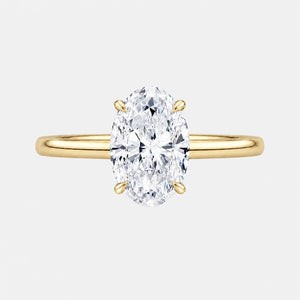 2.00CT Oval Lab Grown Diamond Solitaire Engagement Ring in 14K Gold