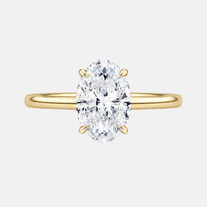2.00ct Oval Lab-Grown Diamond Hidden Halo Ring – 18K Yellow Gold