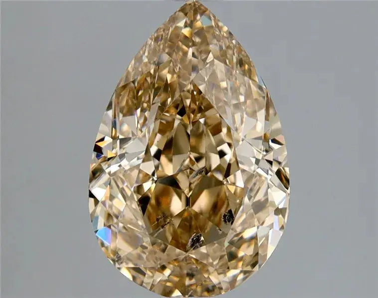 2.01ct pear natural diamond (colour fancy light yellow brown, clarity si2, cut gd, gia certified)