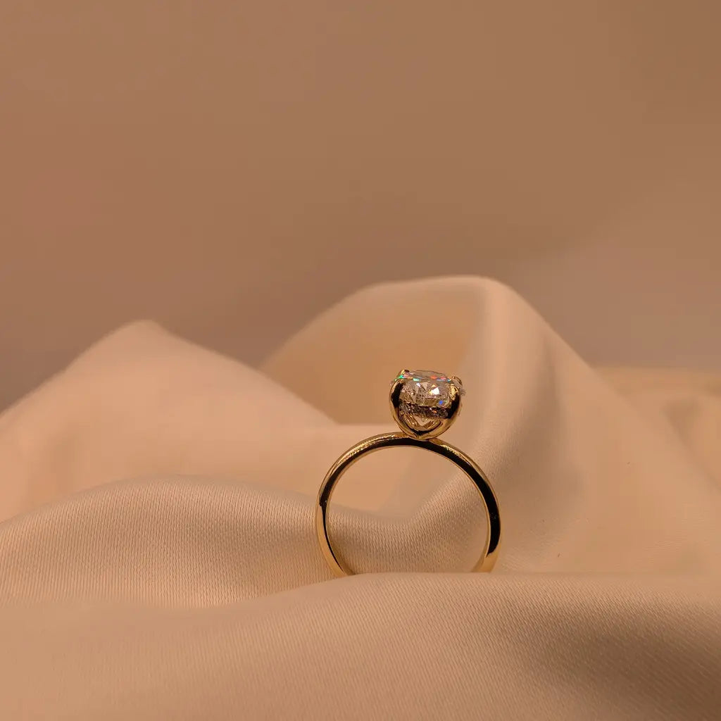 2.03CT Oval Solitaire With Hidden Halo AG & CO Jewellery