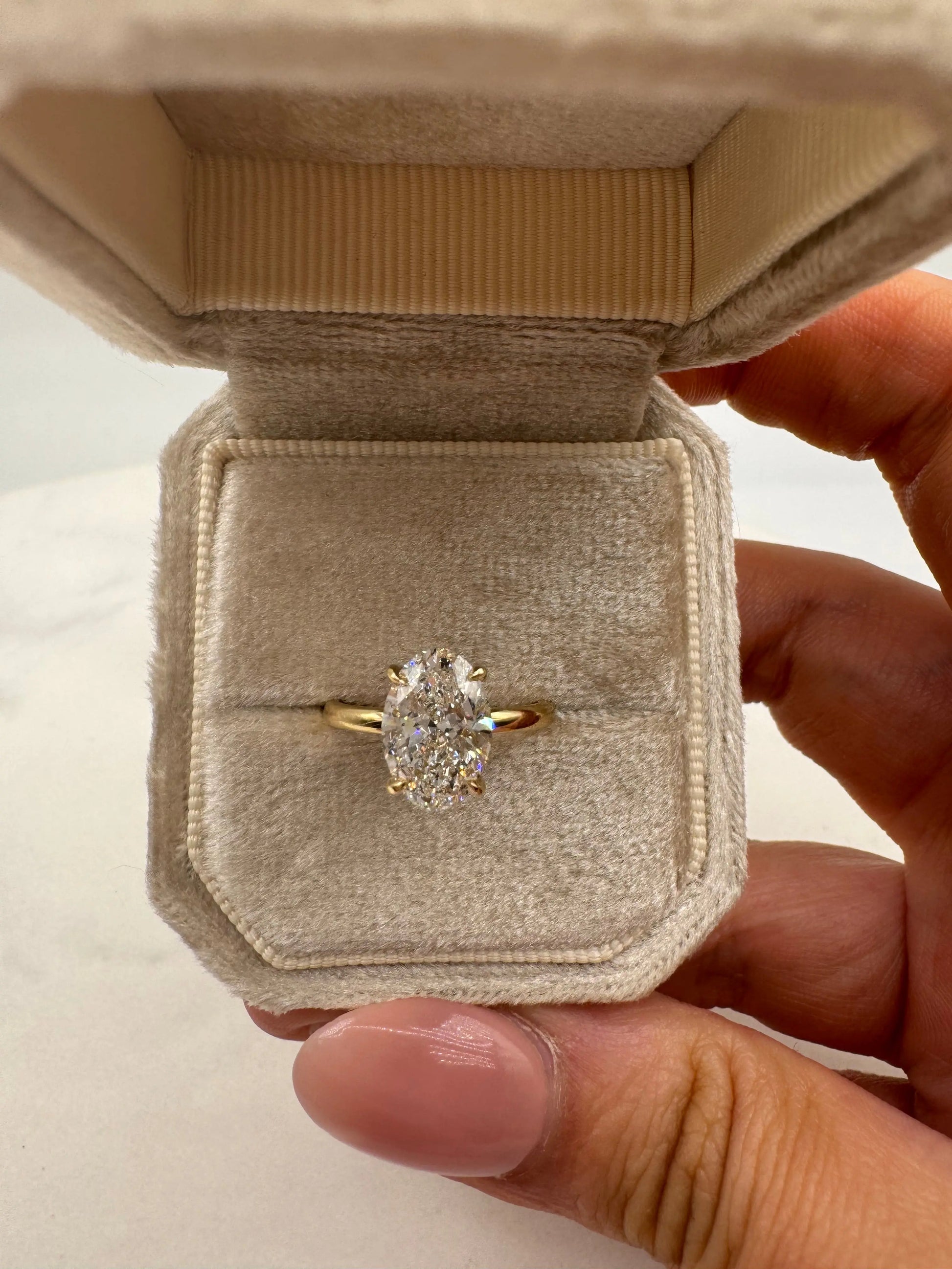 2.03ct Oval Lab-Grown Diamond Hidden Halo Ring – 18k AG & CO Jewellery