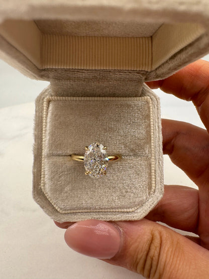 2.03ct Oval Lab-Grown Diamond Hidden Halo Ring – 18k AG & CO Jewellery