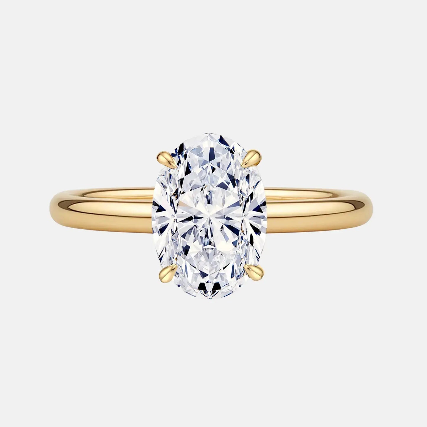 2.03ct oval lab-grown diamond hidden halo ring – 18k ag & co jewellery