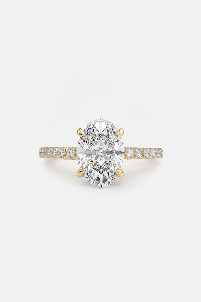 2.50CT Lab Grown Diamond Ring | Marie - Classic Pavé Engagement Ring with Hidden Halo AG & CO Jewellery