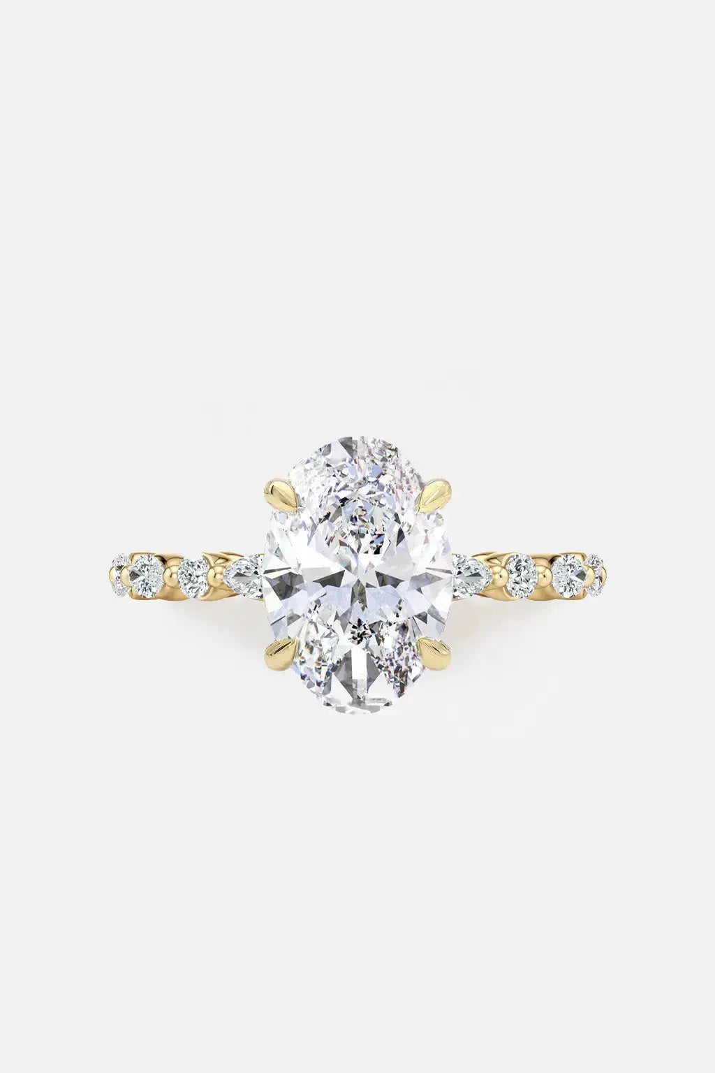 2.50CT - Oval Diamond Engagement Ring With Marquise Band Accent AG & CO Jewellery
