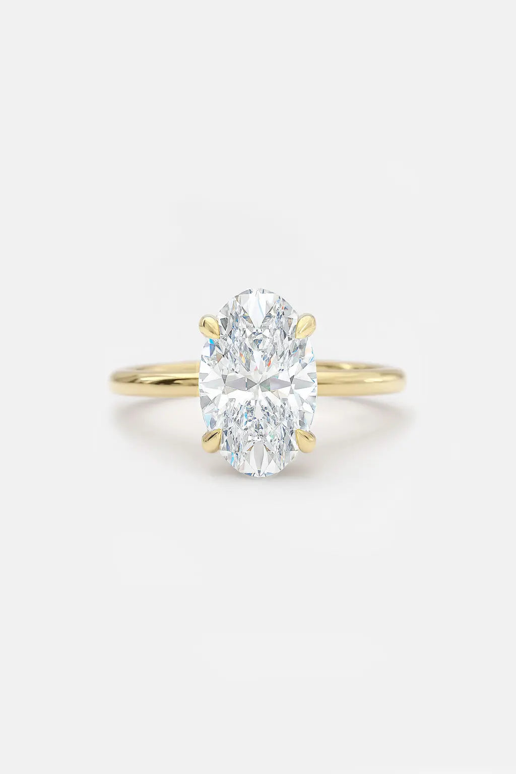 2.50CT Oval Solitaire Lab Grown Diamond Engagement Ring 14K Solid Gold AG & CO Jewellery